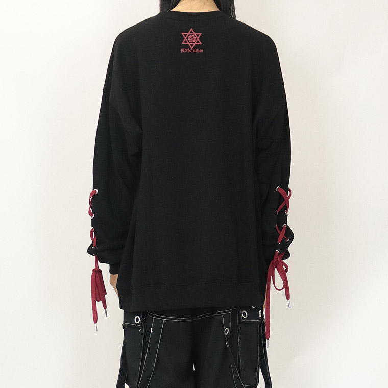 【PSYCHONATION】『寝田ルネコラボ』巫女イラストBIGシルエットトレーナー