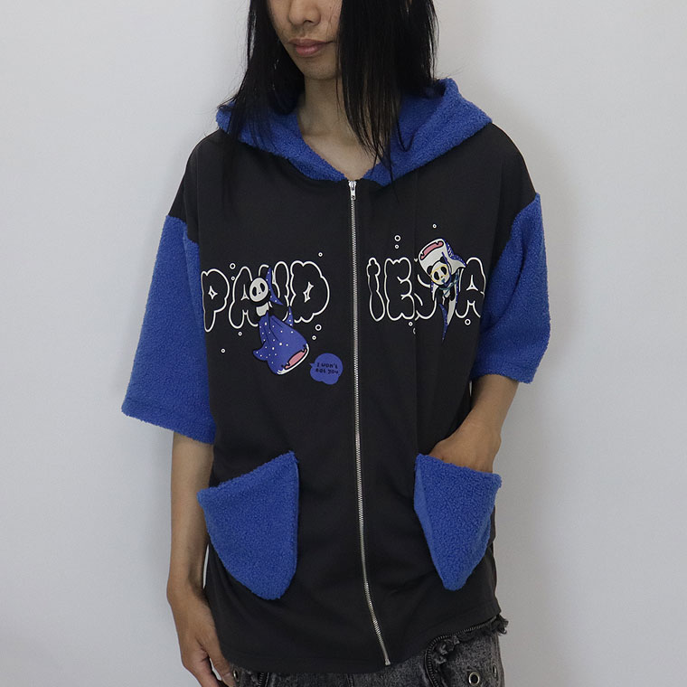＼数量限定１０％ＯＦＦ／【PANDIESTA JAPAN】ジンベイザメ＆パンダ半袖フルジップパーカー