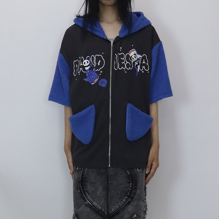 ＼数量限定１０％ＯＦＦ／【PANDIESTA JAPAN】ジンベイザメ＆パンダ半袖フルジップパーカー