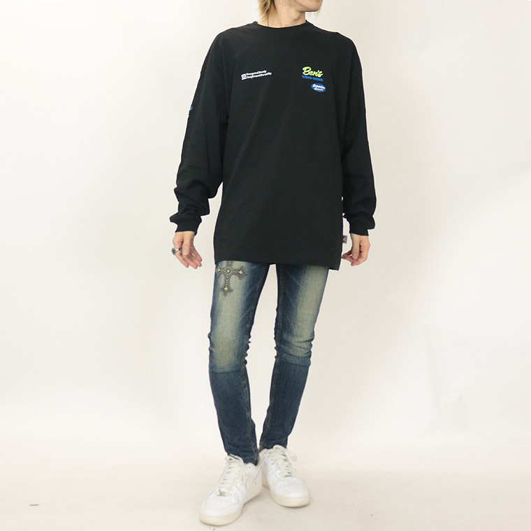 冬物売り尽くし40%OFF【BEN DAVISベンデイビス】袖刺繍&ワッペン/長袖Ｔシャツ (ペアルック・アメカジ系)
