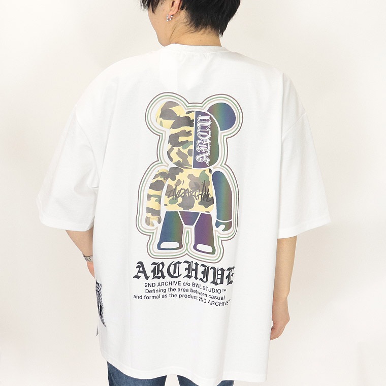 【2ND ARCHIVE】カモフラベアーバックプリント半袖Tシャツ