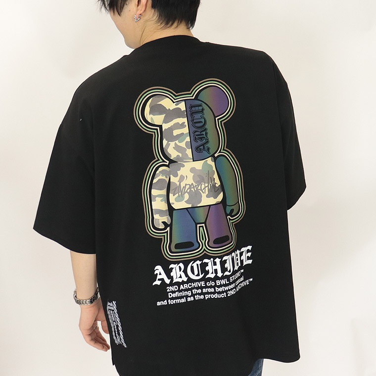 【2ND ARCHIVE】カモフラベアーバックプリント半袖Tシャツ