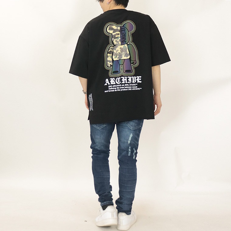【2ND ARCHIVE】カモフラベアーバックプリント半袖Tシャツ