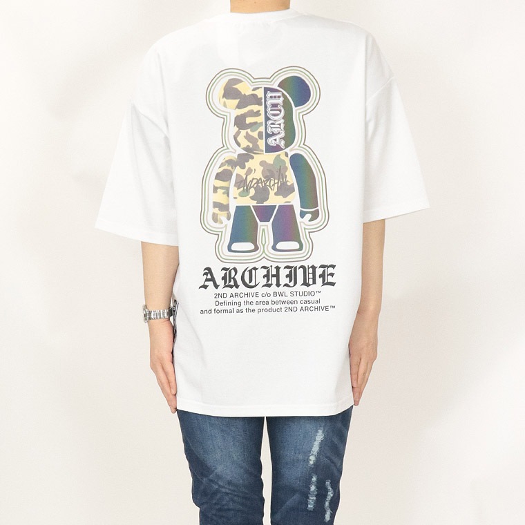 【2ND ARCHIVE】カモフラベアーバックプリント半袖Tシャツ