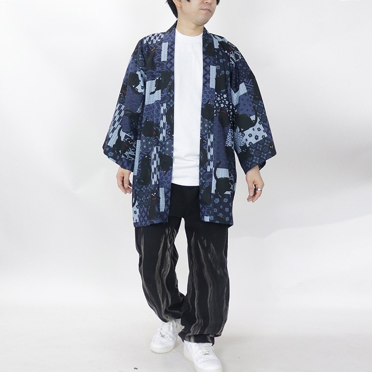 【日本製】アニマルデザイン法被 黒猫