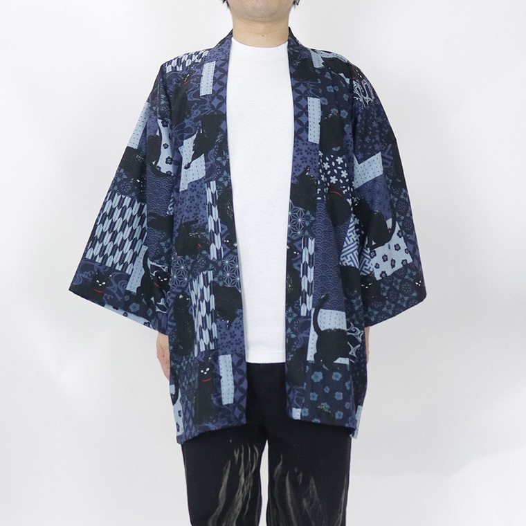 【日本製】アニマルデザイン法被 黒猫