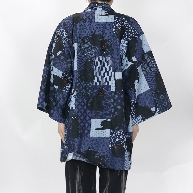 【日本製】アニマルデザイン法被 黒猫