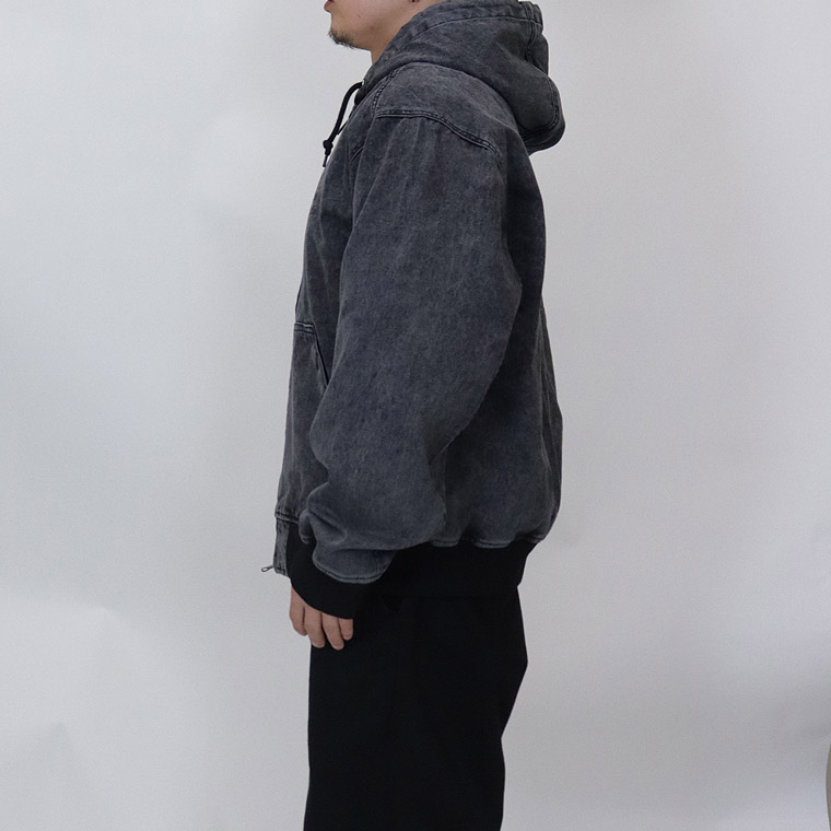 【BEN DAVIS】BLEACHED TWILL ZIP HOODIE