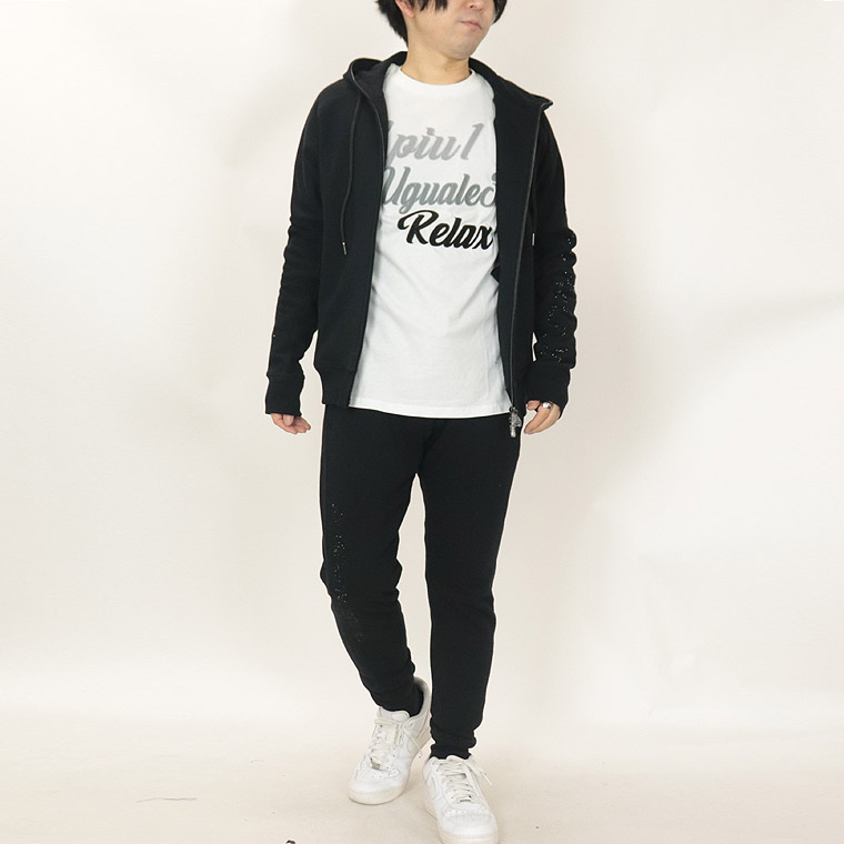 【1PIU】SLEEVE RHINESTONE PANTS