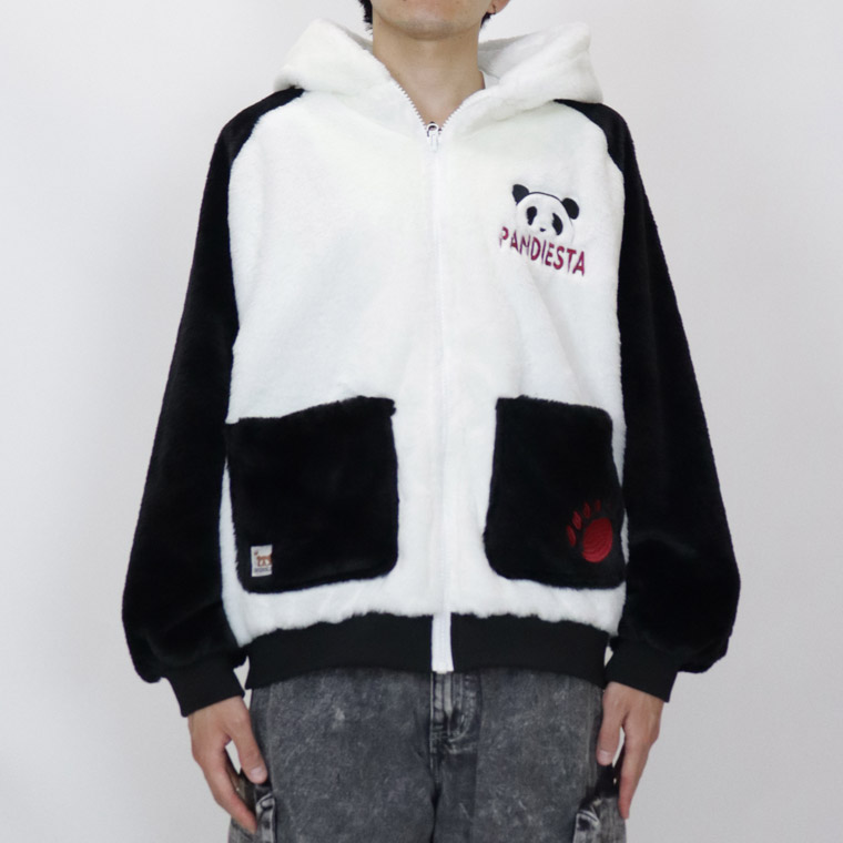 【PANDIESTA】ラグラン切替フェイクファーZIPブルゾン