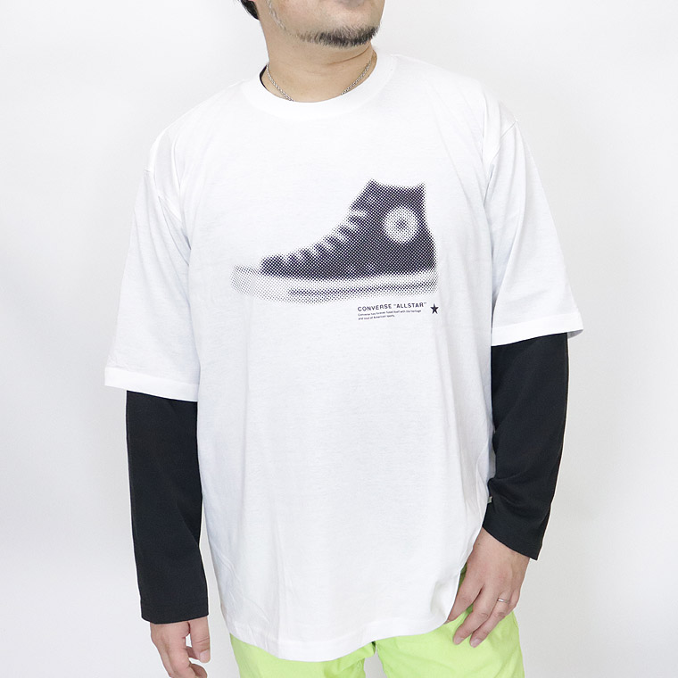 【大きいサイズ】CONVERSE袖レイヤード天竺長袖Ｔシャツ