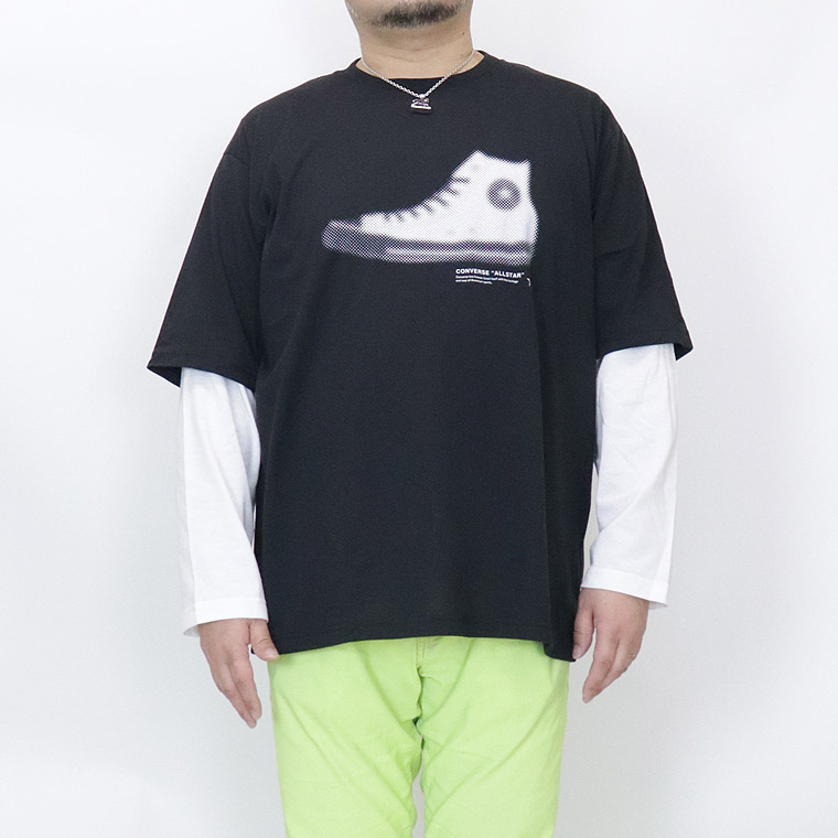 【大きいサイズ】CONVERSE袖レイヤード天竺長袖Ｔシャツ