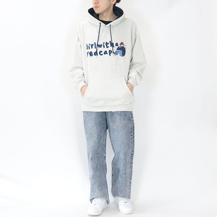 【RED CAP GIRL】裏起毛チェーン刺繍プルパーカー