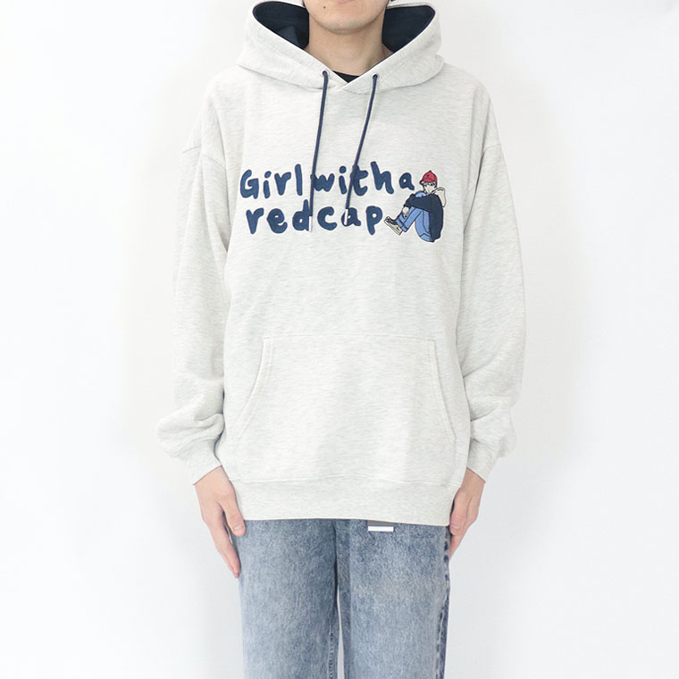【RED CAP GIRL】裏起毛チェーン刺繍プルパーカー
