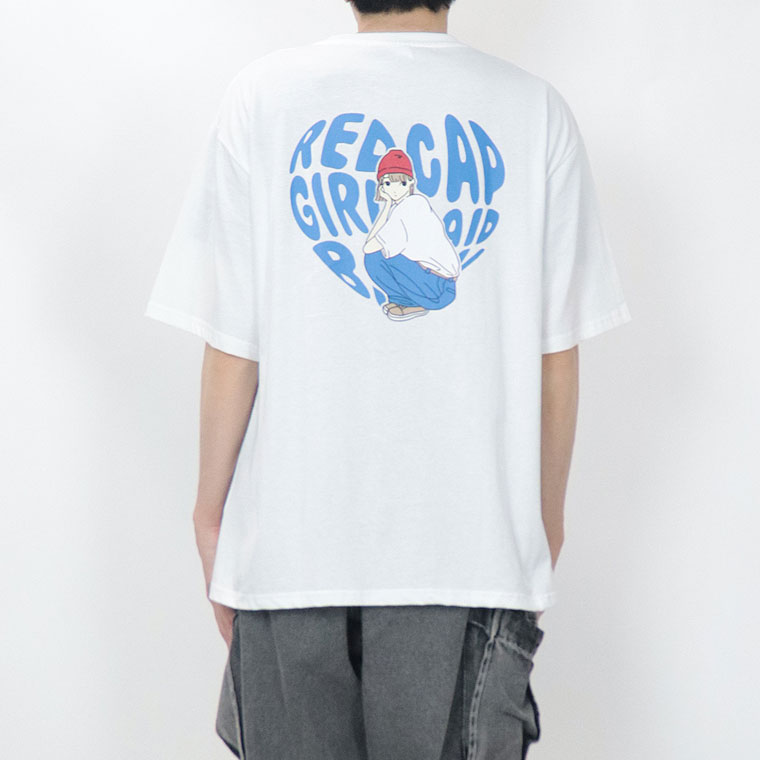 【RED CAP GIRL】天竺バックHeartプリント半袖Tシャツ