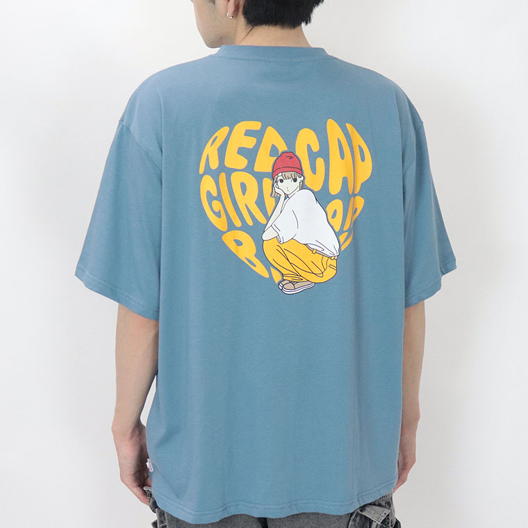 【RED CAP GIRL】天竺バックHeartプリント半袖Tシャツ
