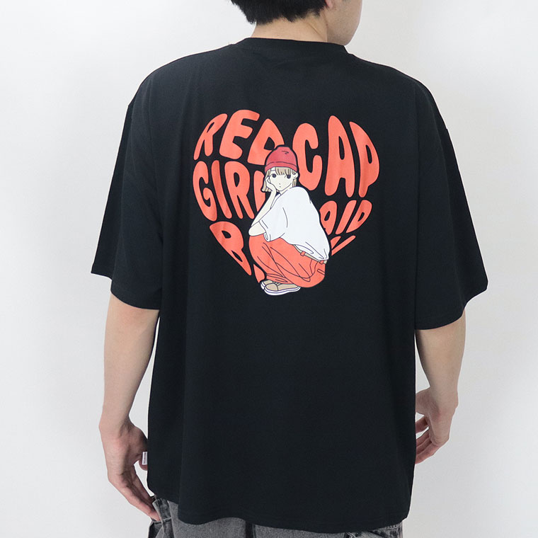 【RED CAP GIRL】天竺バックHeartプリント半袖Tシャツ