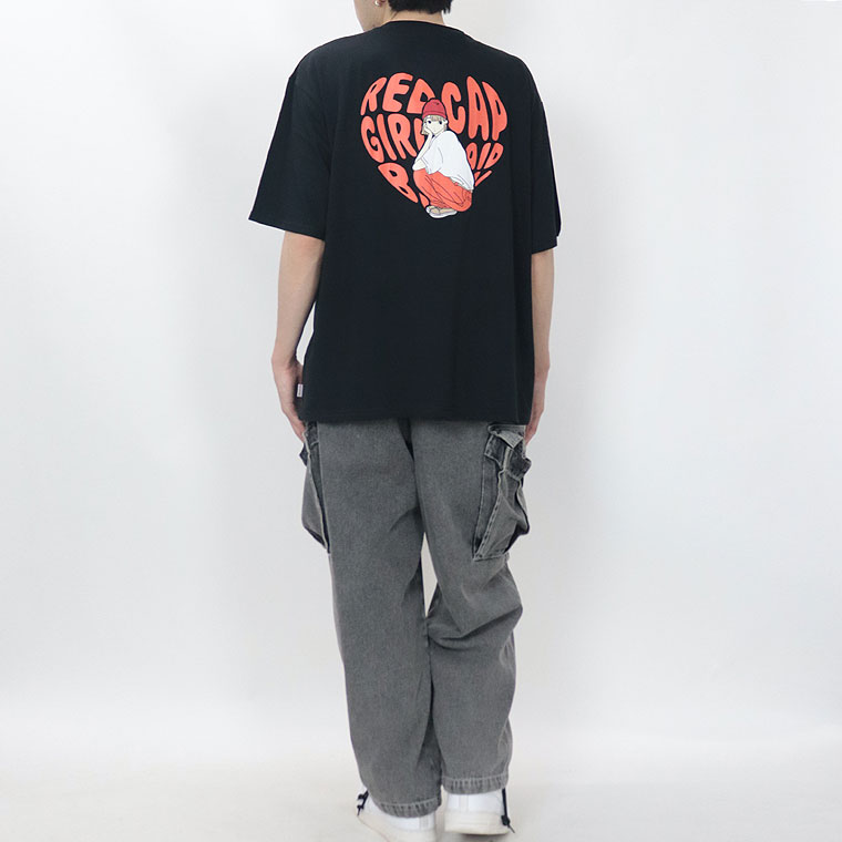 【RED CAP GIRL】天竺バックHeartプリント半袖Tシャツ