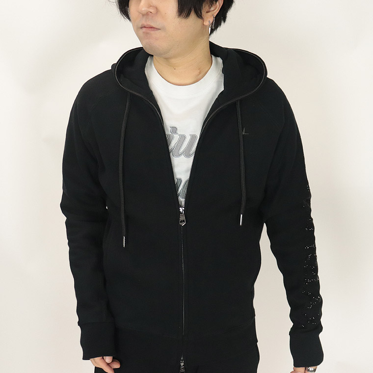 【1PIU】SLEEVE RHINESTONE HOODIE