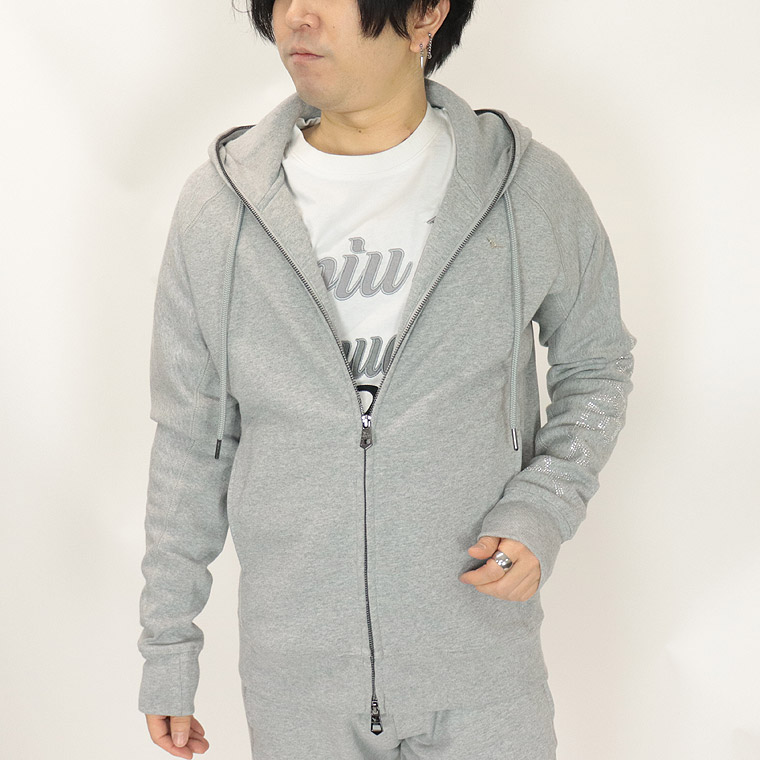 【1PIU】SLEEVE RHINESTONE HOODIE