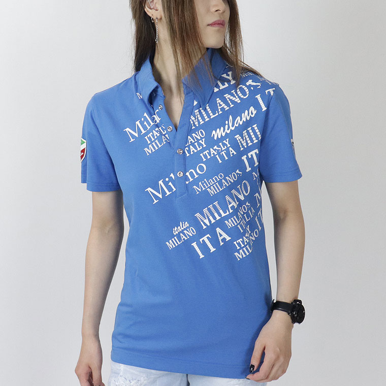 ヴィオラMILANOロゴプリント半袖ポロ