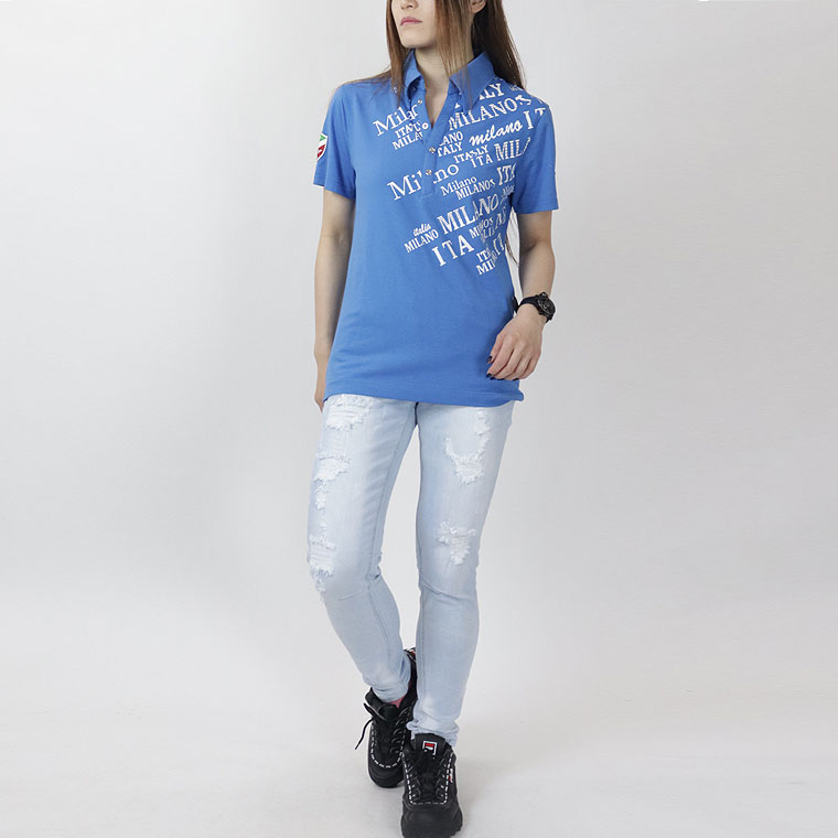 ヴィオラMILANOロゴプリント半袖ポロ