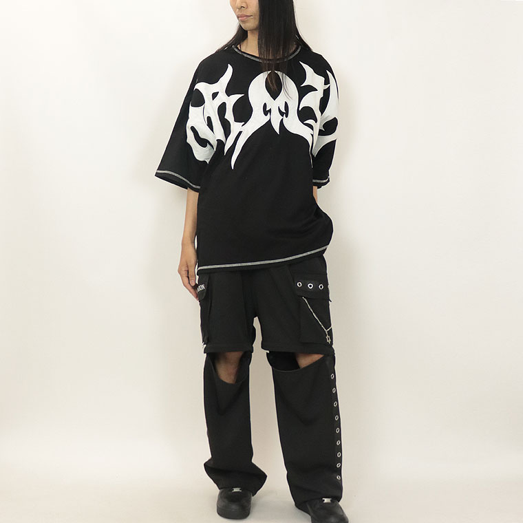 ＼数量限定30％ＯＦＦ／【PSYCHONATION】トライバルワッペンロゴBIGシルエットTシャツ