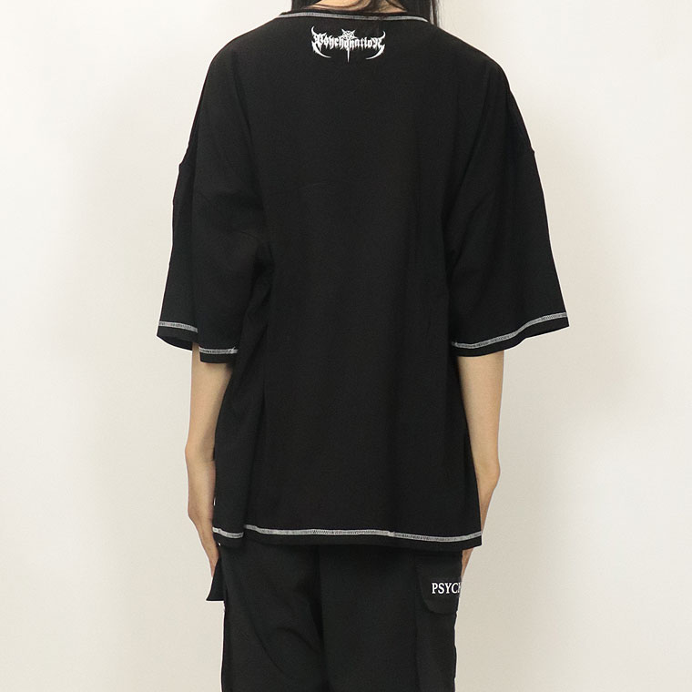 ＼数量限定30％ＯＦＦ／【PSYCHONATION】トライバルワッペンロゴBIGシルエットTシャツ