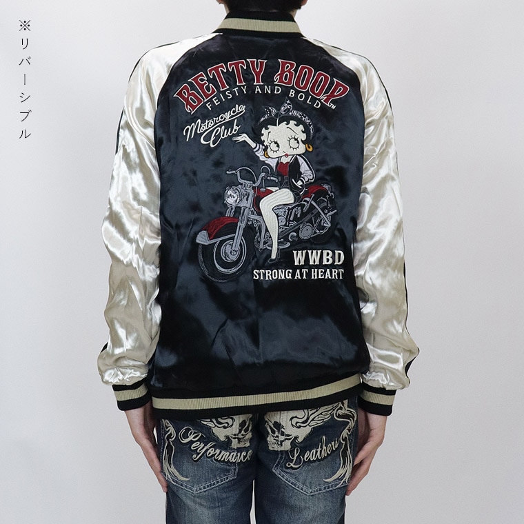 Bettyスカジャン 黒金刺繍　XL Bettyスカジャン 黒金刺繍 XL Bettyスカジャン 黒金刺繍 XL