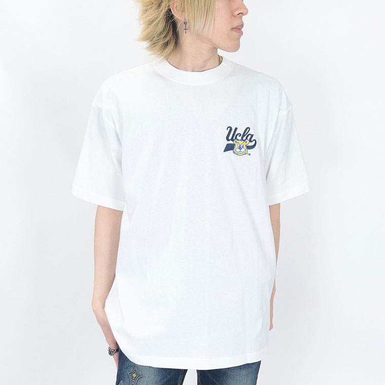 夏物セール２０%OFF【UCLA】半袖Ｔシャツ ジョー顔&ロゴ/サガラ刺繍 (アメカジ・サーフ系)