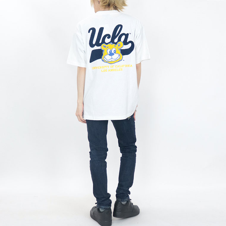 夏物セール２０%OFF【UCLA】半袖Ｔシャツ ジョー顔&ロゴ/サガラ刺繍 (アメカジ・サーフ系)
