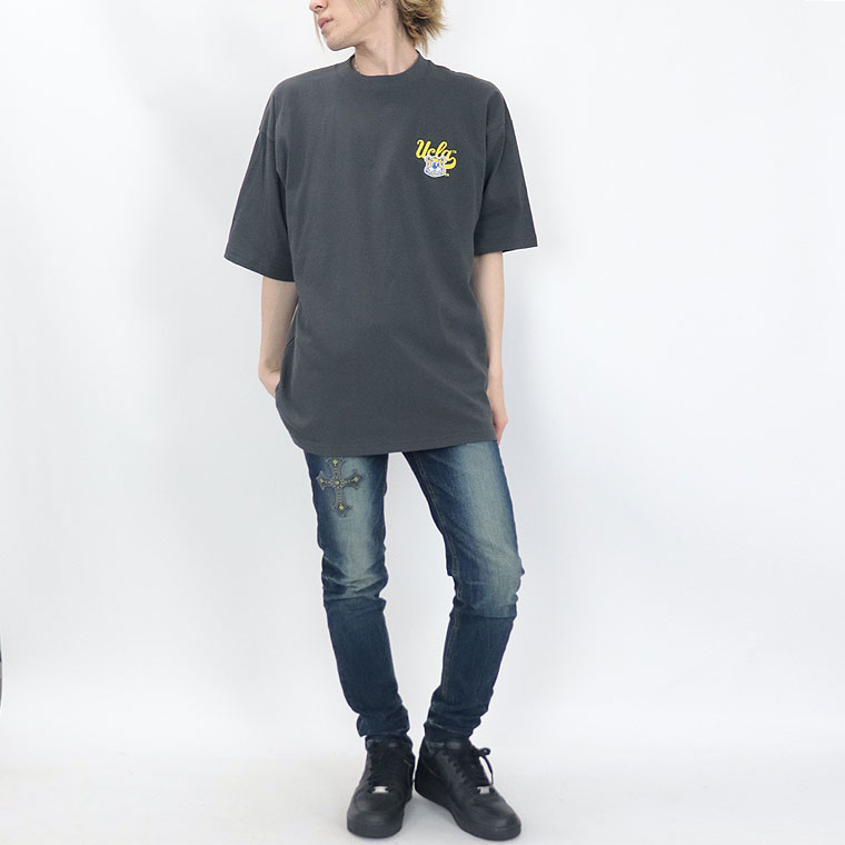 夏物セール２０%OFF【UCLA】半袖Ｔシャツ ジョー顔&ロゴ/サガラ刺繍 (アメカジ・サーフ系)