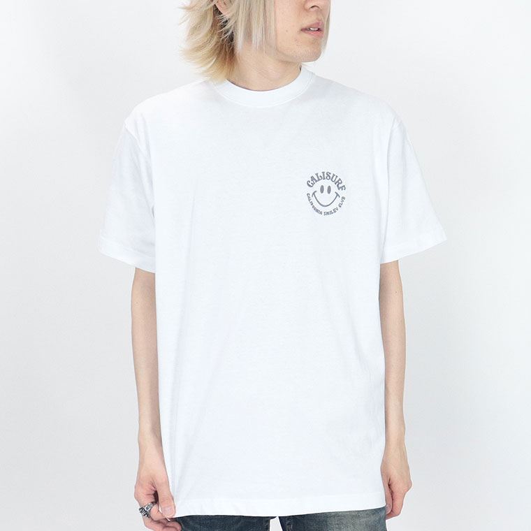 夏物新作【SmileyFace×CaliSurf】半袖Tシャツ ニコちゃん&ロゴ/刺繍