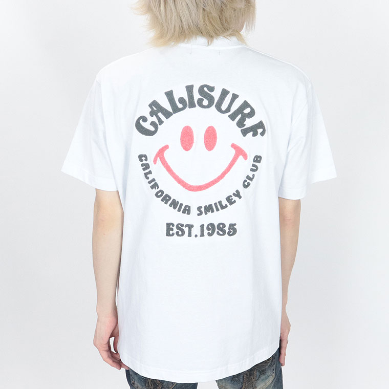 夏物新作【SmileyFace×CaliSurf】半袖Tシャツ ニコちゃん&ロゴ/刺繍