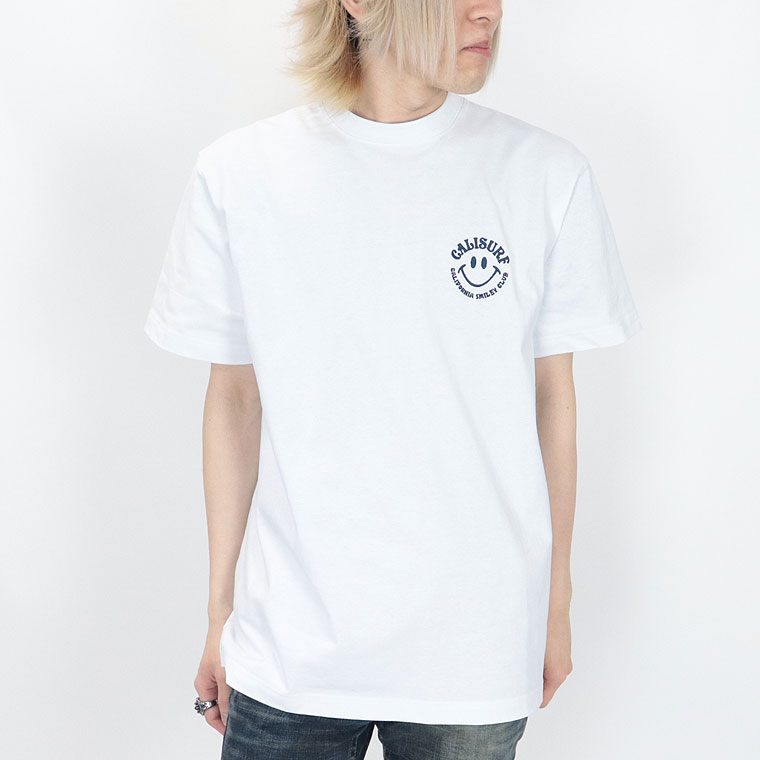 夏物新作【SmileyFace×CaliSurf】半袖Tシャツ ニコちゃん&ロゴ/刺繍
