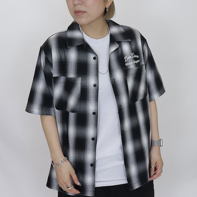 【BEN DAVIS】DRIVE EMB PLAID O/C SHIRT