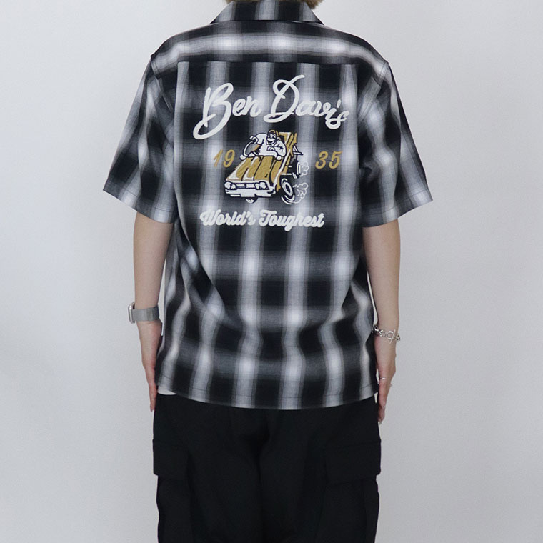 【BEN DAVIS】DRIVE EMB PLAID O/C SHIRT
