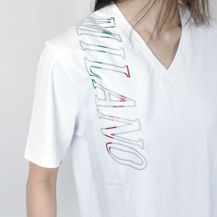ヴィオラMILANO縦ロゴ半袖Tシャツ