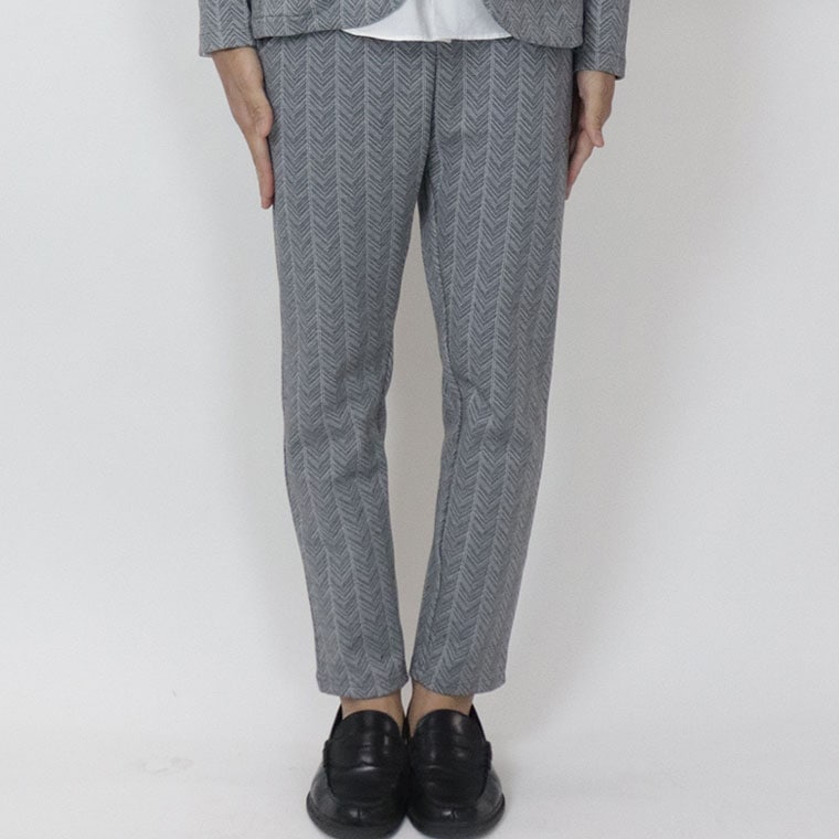 MARK&LONA ヘリンボーンパンツ グレー【美品】 かすれヘリンボーン柄アンクル丈パンツ | アイテムから探す