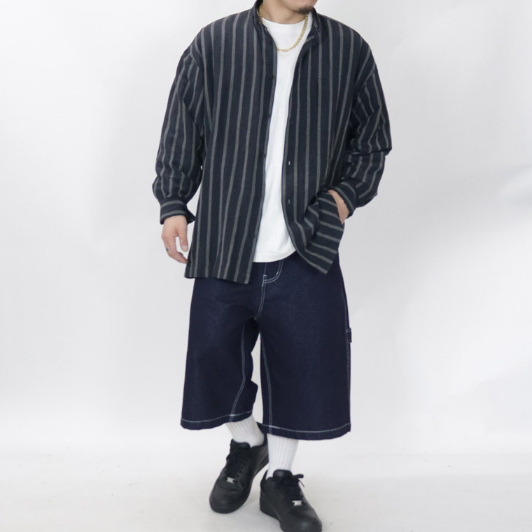 【FUBU】METALLIC DENIM SHORT PANTS