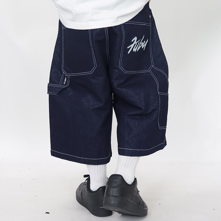 【FUBU】METALLIC DENIM SHORT PANTS