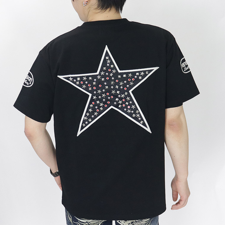 【VANSON】天竺半袖Tシャツ 刺繍×スタッズ