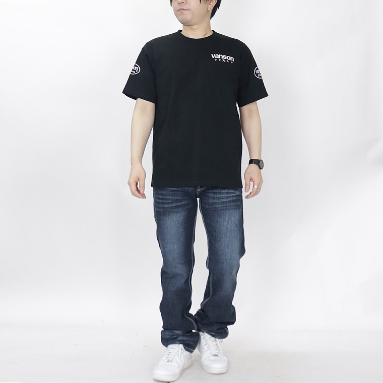 【VANSON】天竺半袖Tシャツ 刺繍×スタッズ