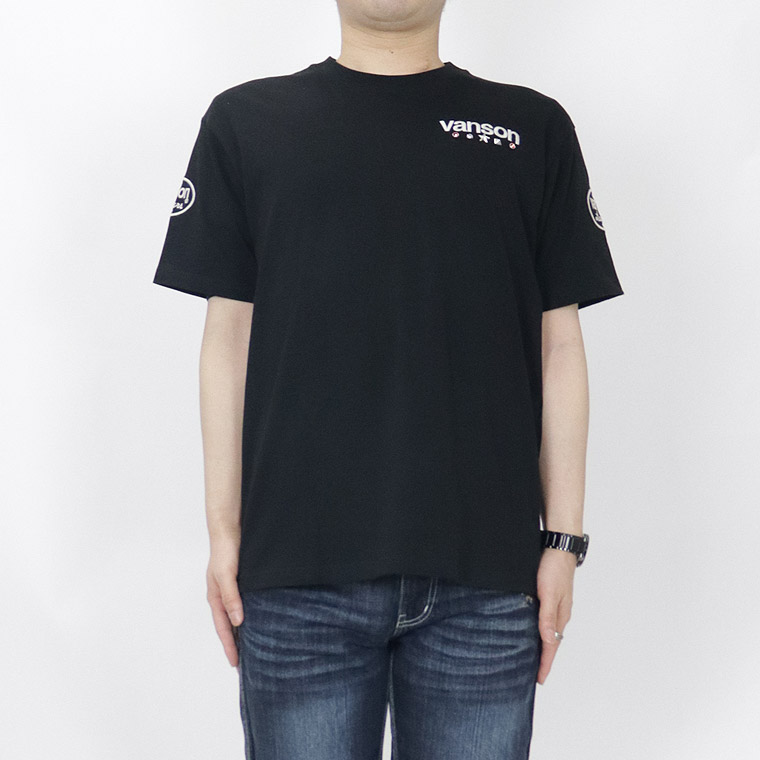 【VANSON】天竺半袖Tシャツ 刺繍×スタッズ