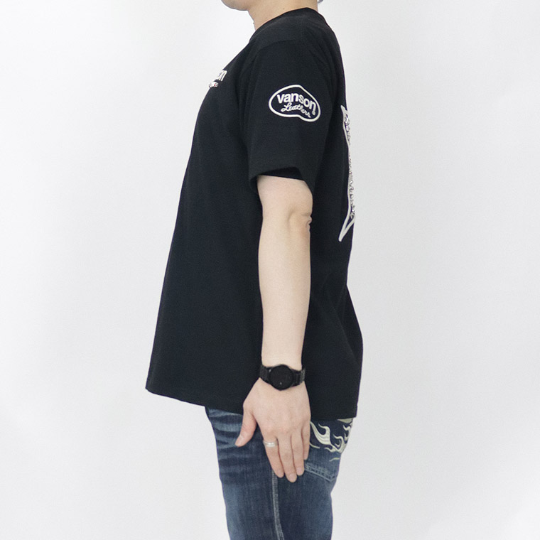 【VANSON】天竺半袖Tシャツ 刺繍×スタッズ