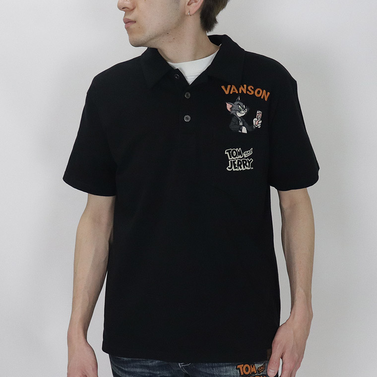 【TOM&JERRYコラボ】天竺半袖ポロシャツ アメリカンカー