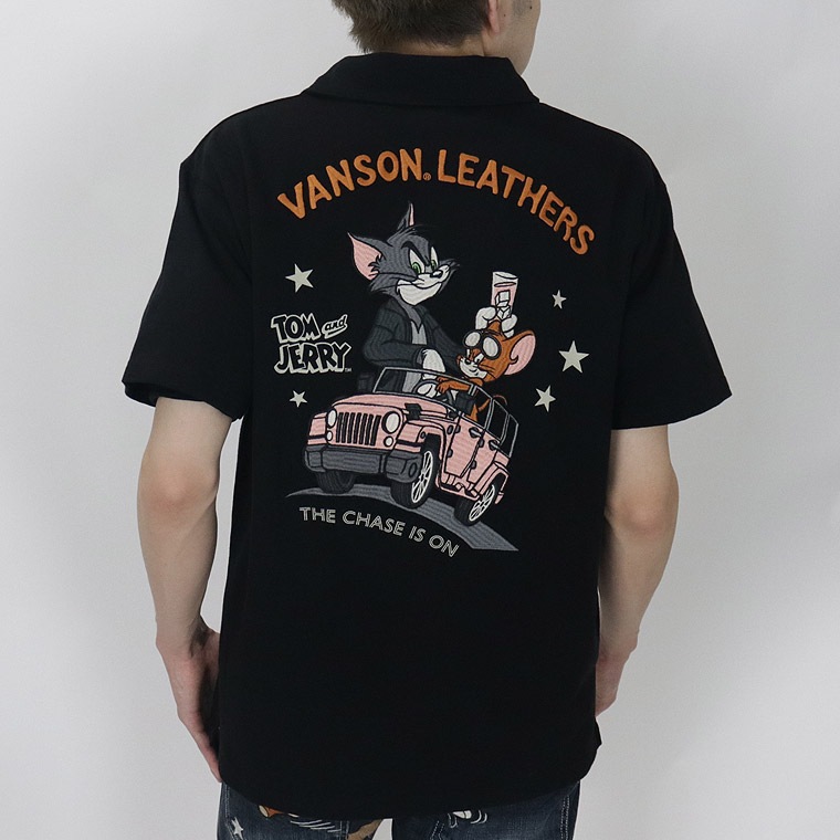 【TOM&JERRYコラボ】天竺半袖ポロシャツ アメリカンカー