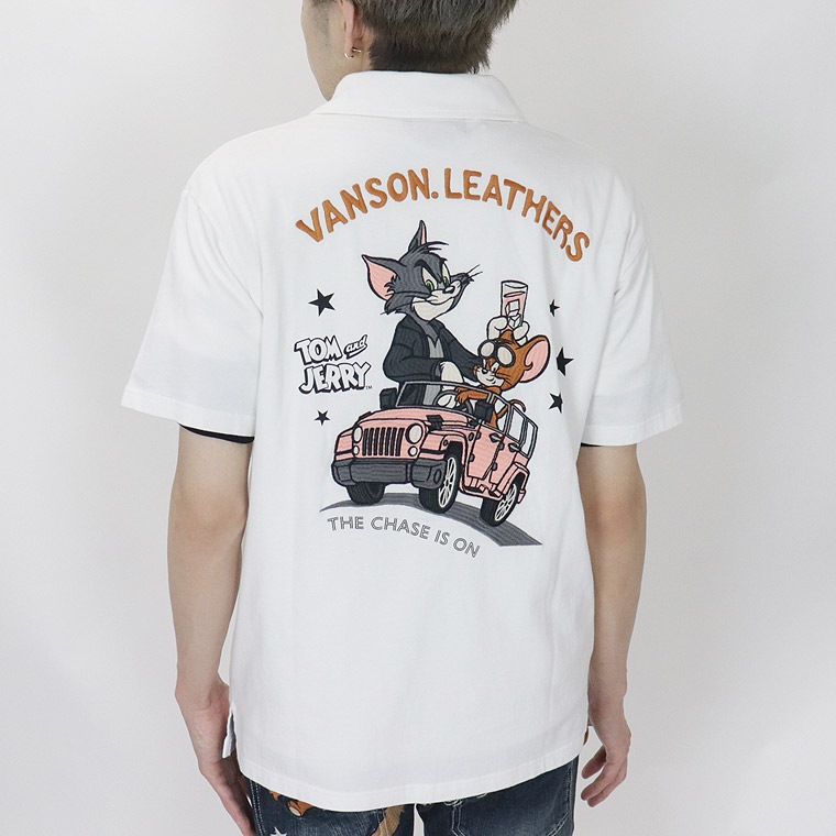 【TOM&JERRYコラボ】天竺半袖ポロシャツ アメリカンカー