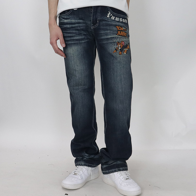 【TOM&JERRYコラボ】刺繍デニムパンツ