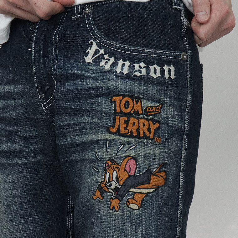 【TOM&JERRYコラボ】刺繍デニムパンツ